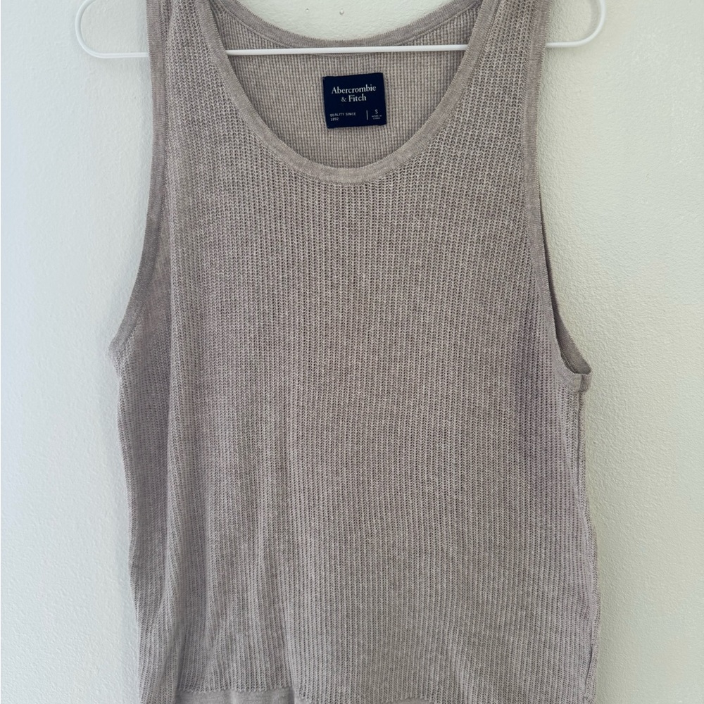 Abercrombie & Fitch Men's Taupe Knit Tank Top